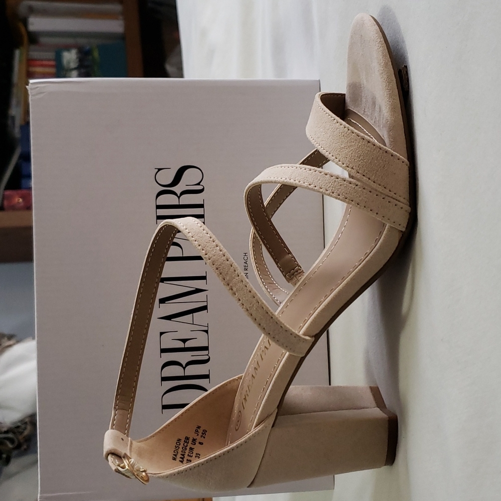 NIB Nude Suede Sandal Heels